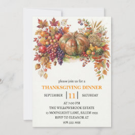 Smakligaste Thanksgiving Pumpa & Höstlöv Inbjudningar