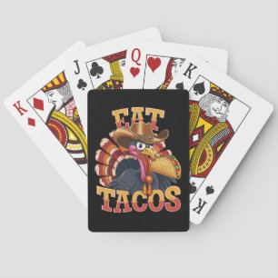 Smakligaste Thanksgiving Turkost Äter Tacos  Rolig Casinokort