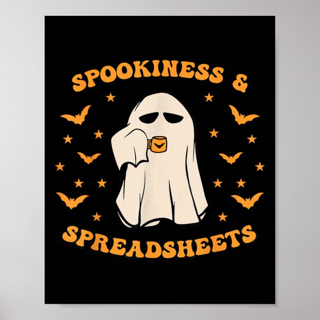 Smaklighet och kalkylblad Halloween Accountant B Poster (Framsidan)