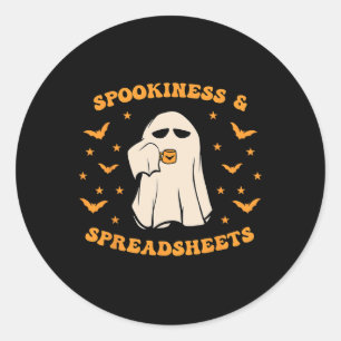 Smaklighet och kalkylblad Halloween Accountant B Runt Klistermärke