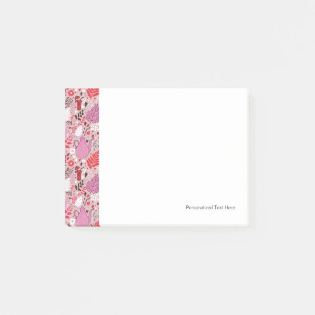 Smakligt mönster med fåglar och blommor post-it block (Framsida)