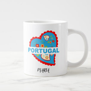 Smakligt portugisiskt hjärta jumbo mugg