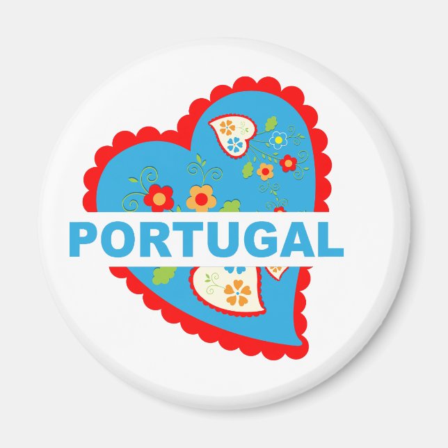 Smakligt portugisiskt hjärta magnet (Framsidan)