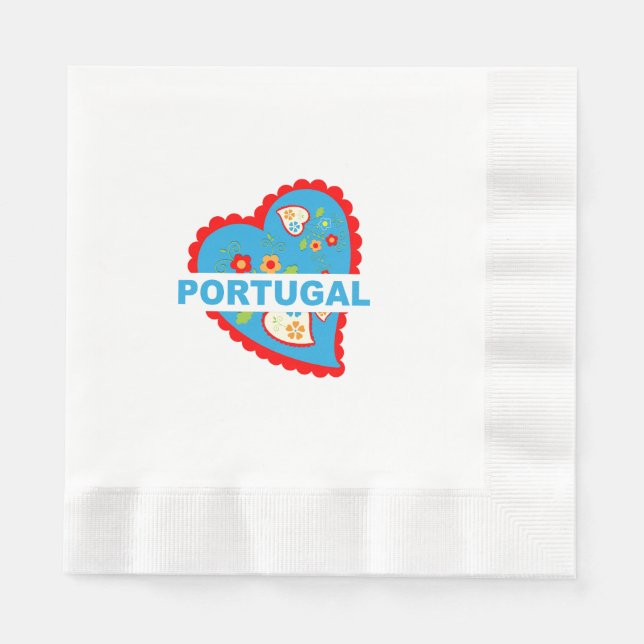 Smakligt portugisiskt hjärta pappersservett (Framsidan)