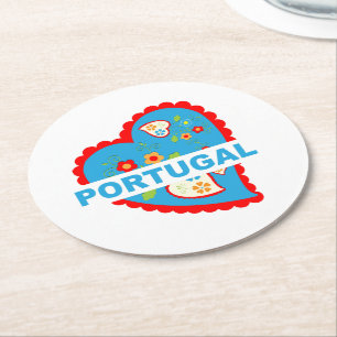 Smakligt portugisiskt hjärta underlägg papper rund