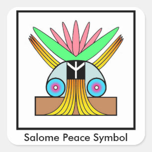 Småklistermärken för Salome Peace Symbol Fyrkantigt Klistermärke