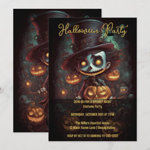 Smakoky Stitched Mouth Halloween fest bjudande Inbjudningar