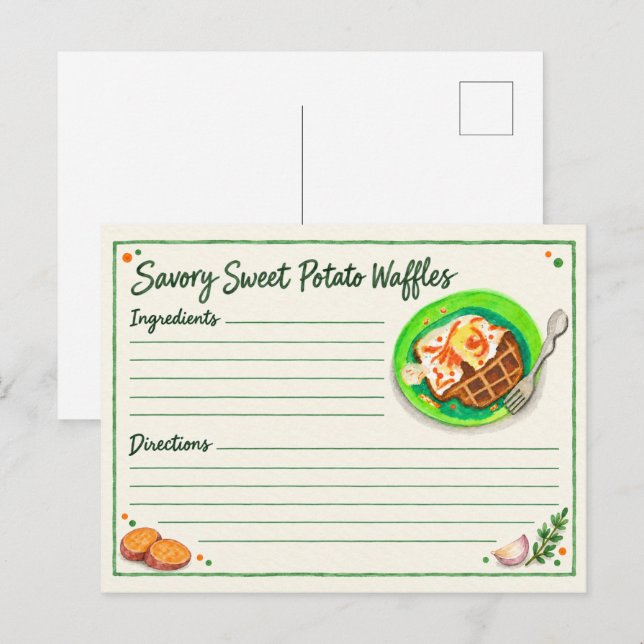 Smakrik Sötpotatis-Waffel Postkort Vykort (Fram/baksida)