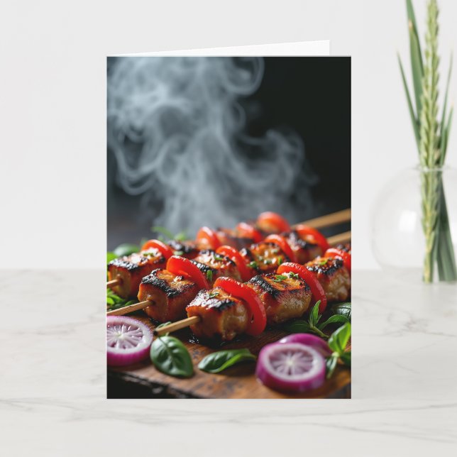 Smakrika grillspett Fars dag-kort Kort (Framsida)