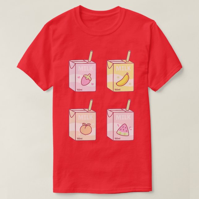 Smaksatt frukt med smak av Mjölk-boxar Doodle T Shirt (Design framsida)