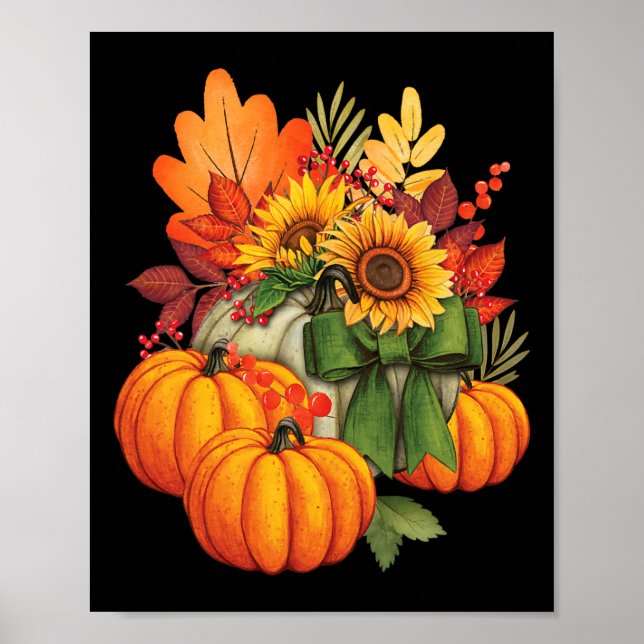 Smaksegel pumpa solros höst höst semester poster (Framsidan)