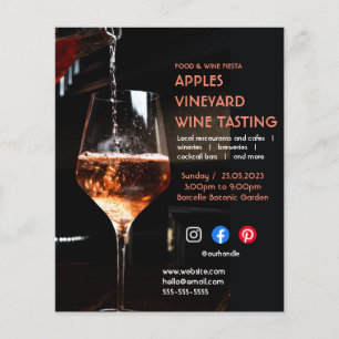 Smaksmak i vin, vinodling, mat och dryck festival flygblad