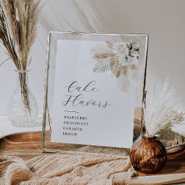 Smaktecken på boho pampas och greenery Cake flavor Poster