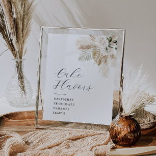 Smaktecken på boho pampas och greenery Cake flavor Poster