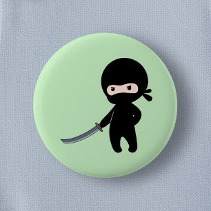 Smal Arg Ninja på Grönt Knapp