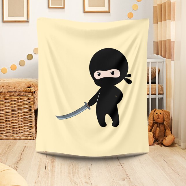 Smal Arg Ninja på Gult Fleecefilt (Skapare uppladdad)