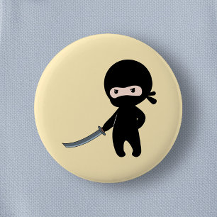 Smal Arg Ninja på Gult Knapp