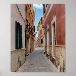 Smal gata i Ciutadella - Menorca, Spanien Poster
