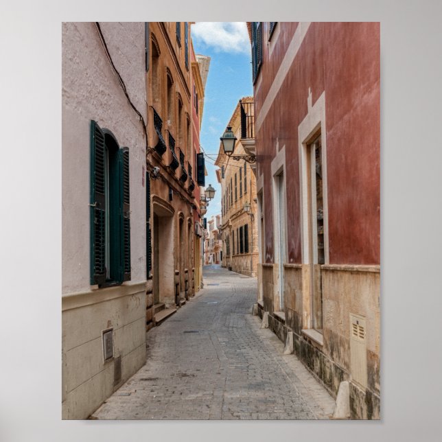 Smal gata i Ciutadella - Menorca, Spanien Poster (Framsidan)
