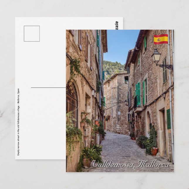 Smal gata i Valldemossa by - Mallorca Vykort (Fram/baksida)