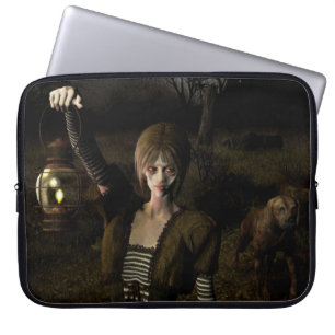 Smal kvinna som bär lampa laptop fodral