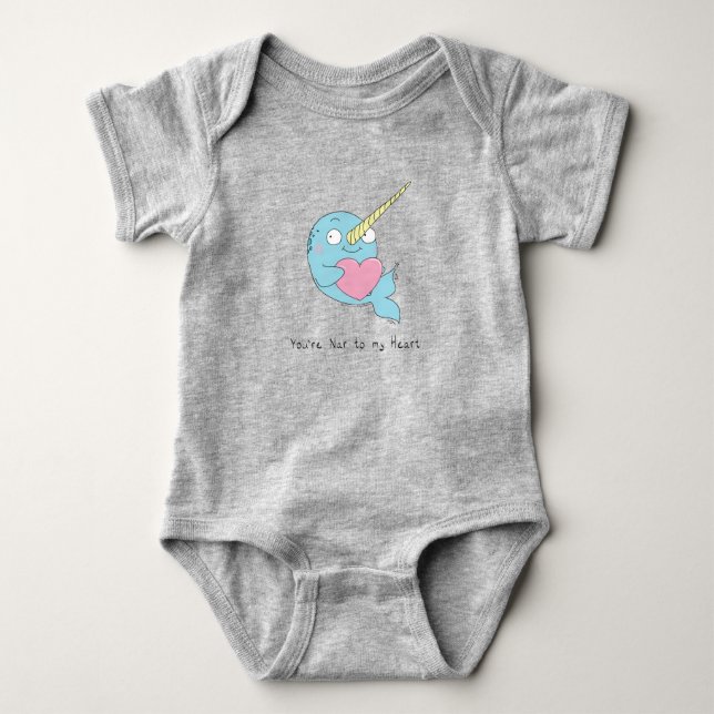 Smal med Heart Baby Bodywear Blue T Shirt (Framsida)