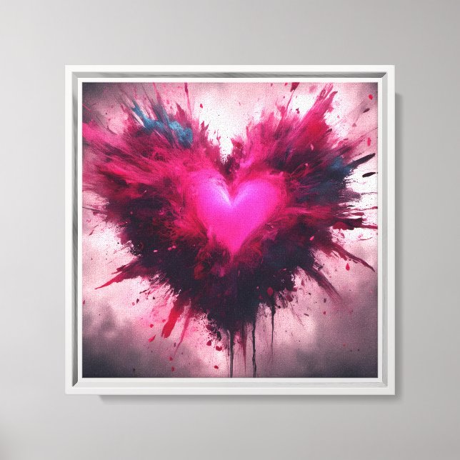 Smal Rosa Heart Canvastryck (Framsida)