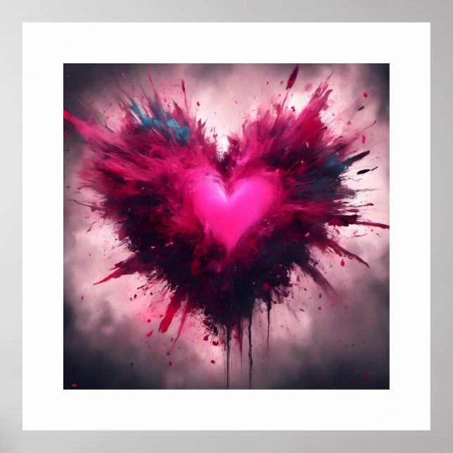 Smal Rosa Heart Poster (Framsidan)