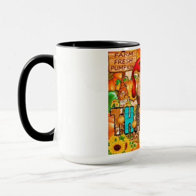 Smal Tacksam Tumbler Sublimering - Tacksgiving Mugg (Vänster)