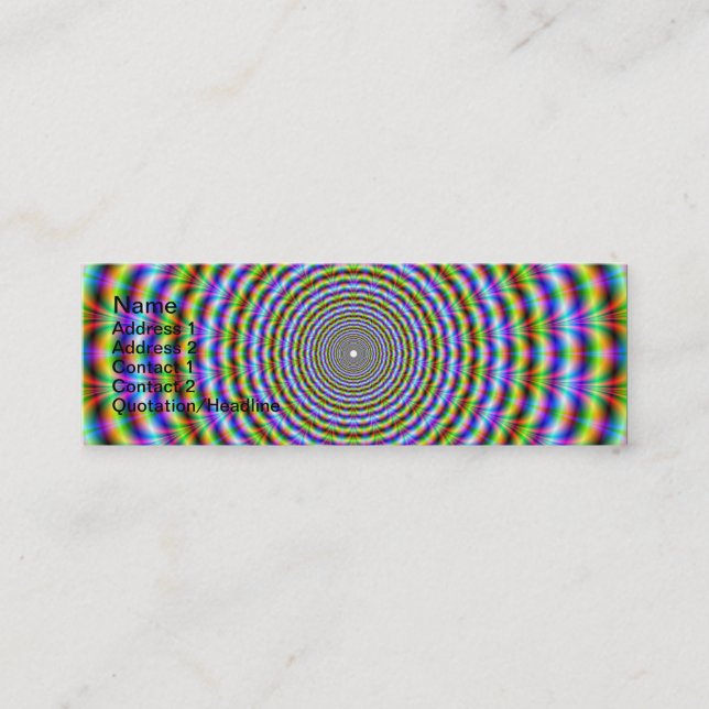 Smala Affärskort Psychedelic Neon Ripples Mini Visitkort (Framsida)