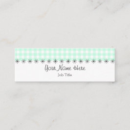 Smala av affärskortet Aqua Gingham rand Mini Visitkort