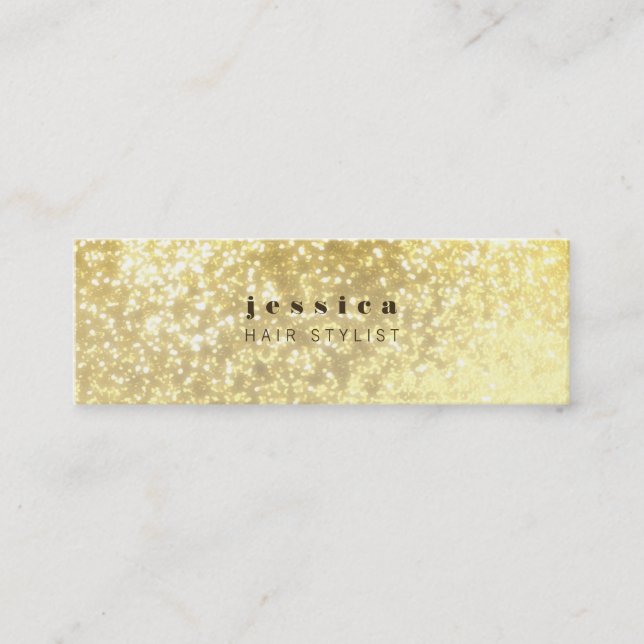 Smala av Stylist-kortet Guld Glitter Contemporary Mini Visitkort (Framsida)