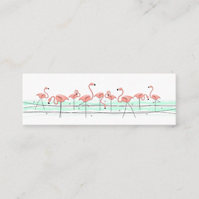 Smala av texten vid sidan av Flamingo Ocean Line Mini Visitkort (Framsida)