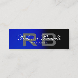 Smala Black Blue Grått Monogram Affärskort Mini Visitkort