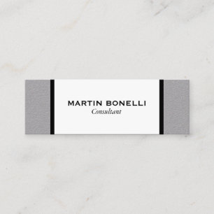Smala Black White Grått - minimalistisk modern Mini Visitkort