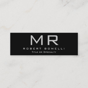 Smala Black White Grått Monogram Affärskort Mini Visitkort