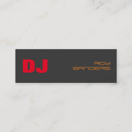 Smala DJ Snyggt Grått Background Red Orange Mini Visitkort