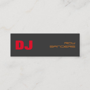 Smala DJ Snyggt Grått Background Red Orange Mini Visitkort
