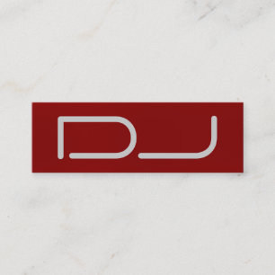 Smala DJ Snyggt Red Background Modern Mini Visitkort