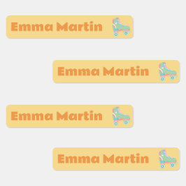 Smala etikett för pennor - Gult för rulldisco