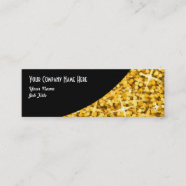 Smala för affärskortet Glitz "Guld" Black Curve Mini Visitkort