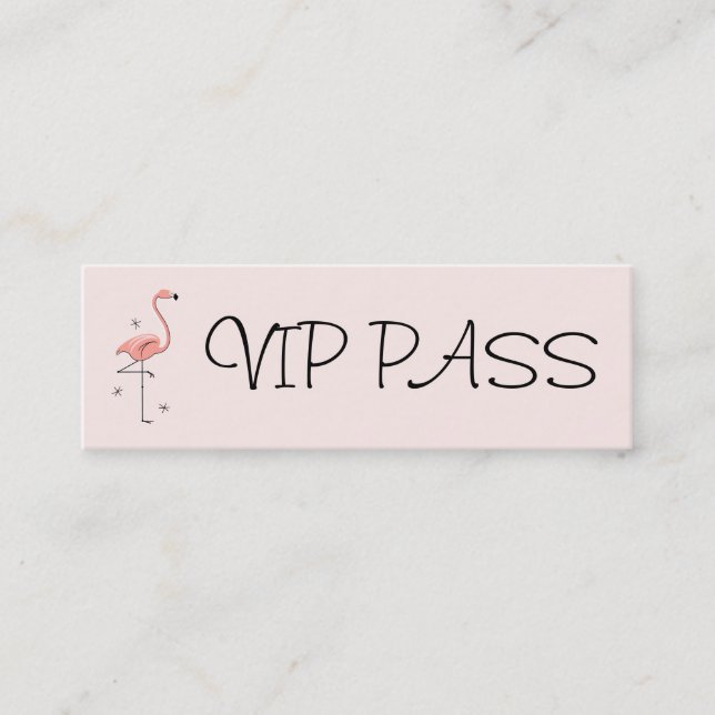 Smala för Flamingo Rosa affärskort VIP PASS Mini Visitkort (Framsida)