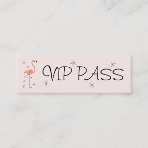 Smala för Flamingo Rosa affärskort VIP PASS Mini Visitkort