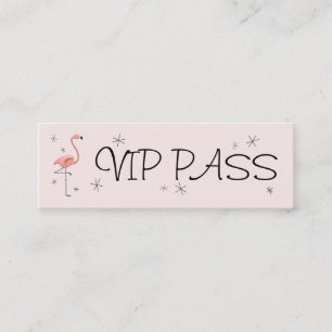 Smala för Flamingo Rosa affärskort VIP PASS Mini Visitkort