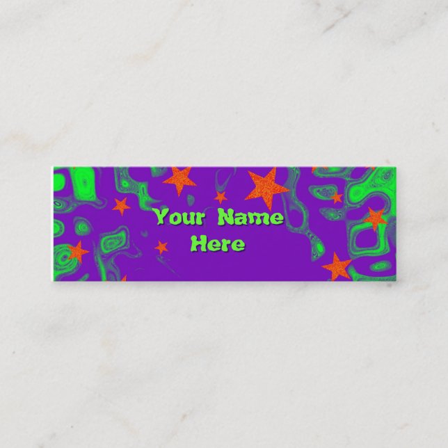 Smala för grönt av stavningskontrollerad text i af mini visitkort (Framsida)