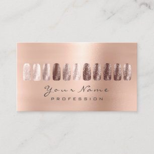 Smala för rosa ros för nagelkonstglitter metalli visitkort