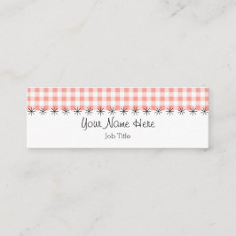 Smala för visitkort för korallGinghamrand