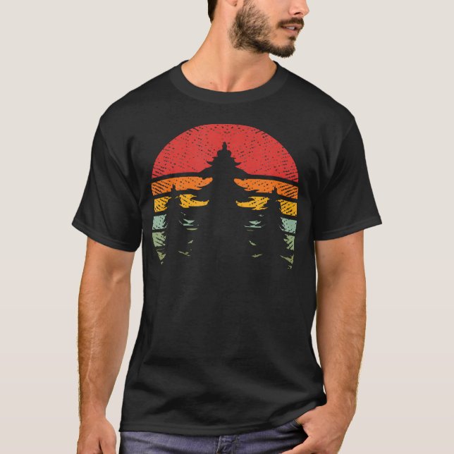 Smala Gräs Träd Sunset Nature Travel Summer Hikin T Shirt (Framsida)