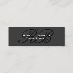 Smala Grått Black White Monogram Affärskort Mini Visitkort