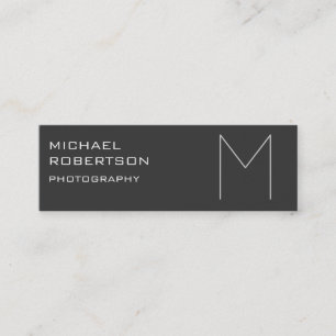 Smala Grått Monogram-Affärskort för fotoskrivare Mini Visitkort